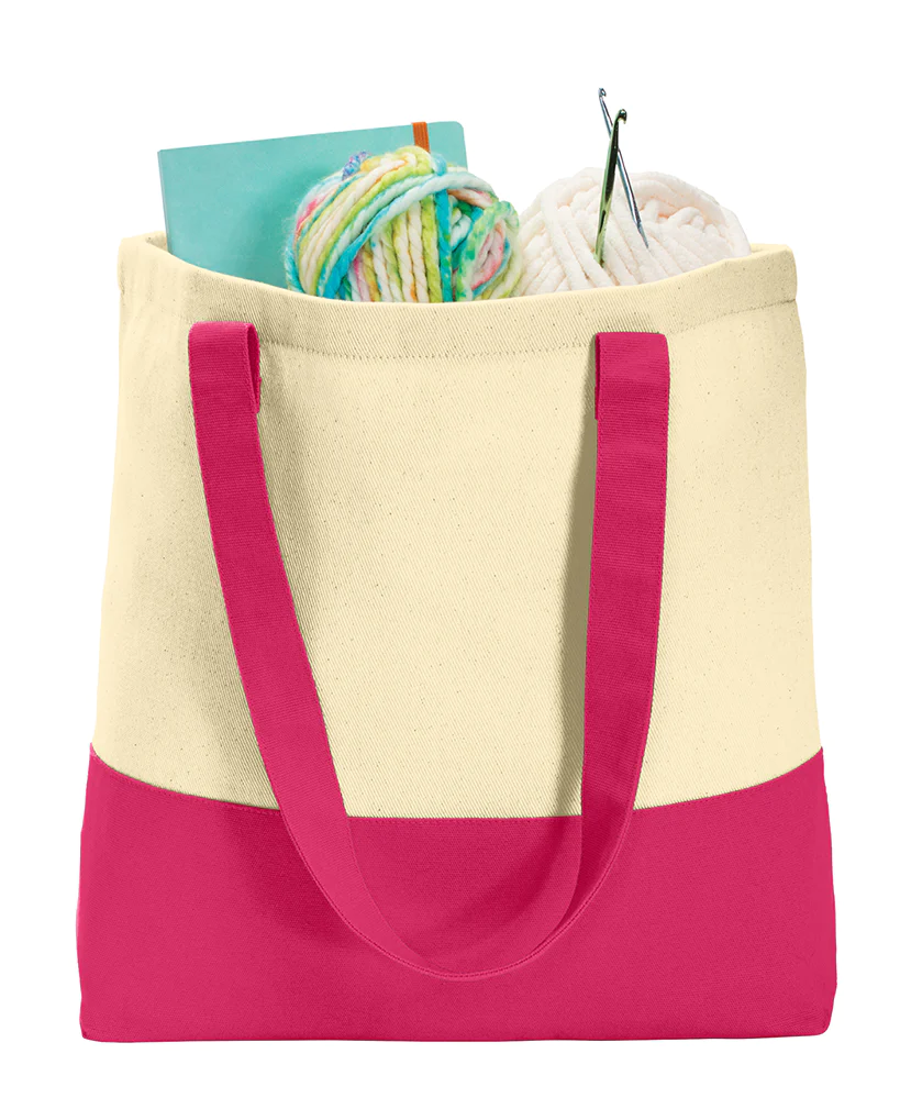 Medium Shopper Bag Colorblock Double Handle Canvas Tote Bag Gift
