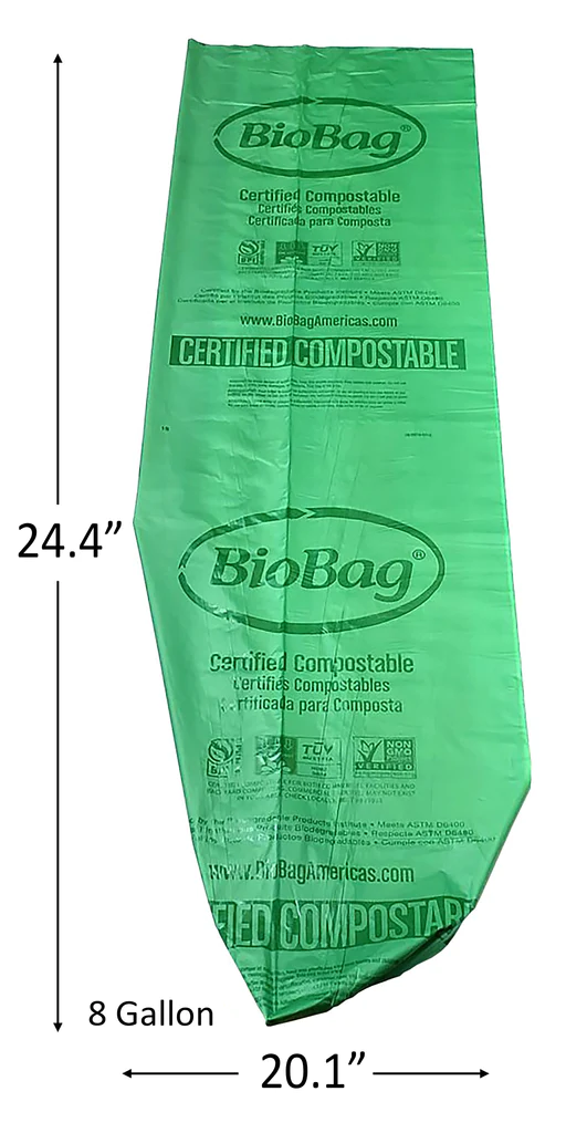 8 Gallon - 100% Compostable Trash Bags 500 ct