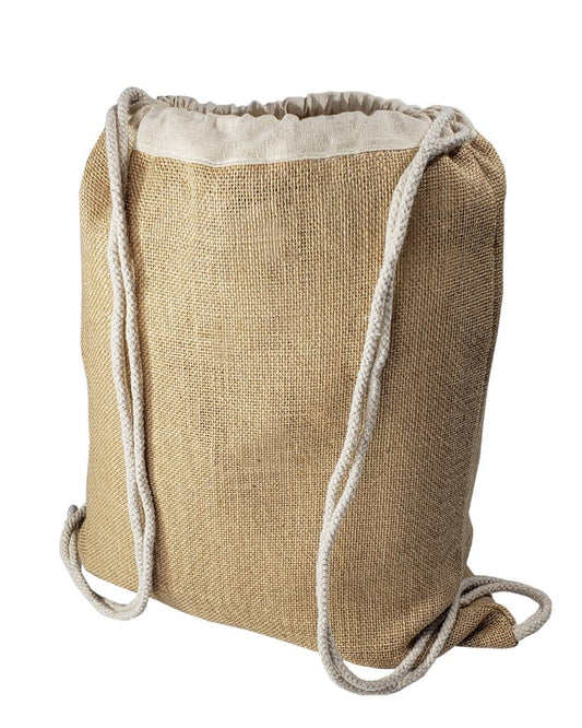 Jute Drawstring Bags / Natural Burlap Backpacks - By Piece