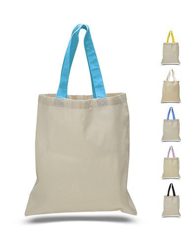 Wholesale Tote Bags With Color Handles 100% Cotton (By Piece)