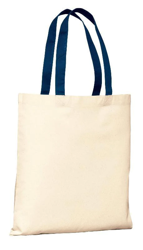 Budget Friendly 100% Cotton Value Tote Bag with Contrast Handles
