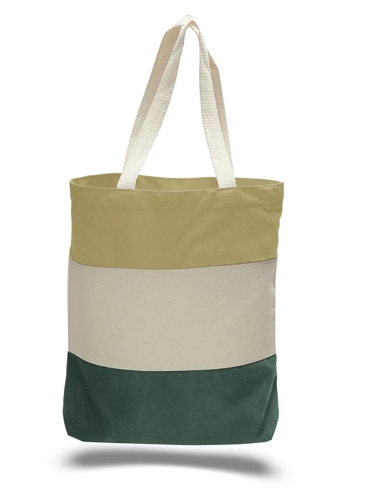 Wholesale Heavy Canvas Tote Bags Tri-Color - By Piece