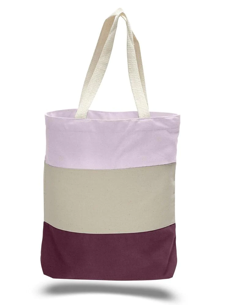 Wholesale Heavy Canvas Tote Bags Tri-Color - By Piece