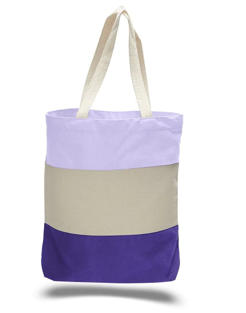 Wholesale Heavy Canvas Tote Bags Tri-Color - By Piece