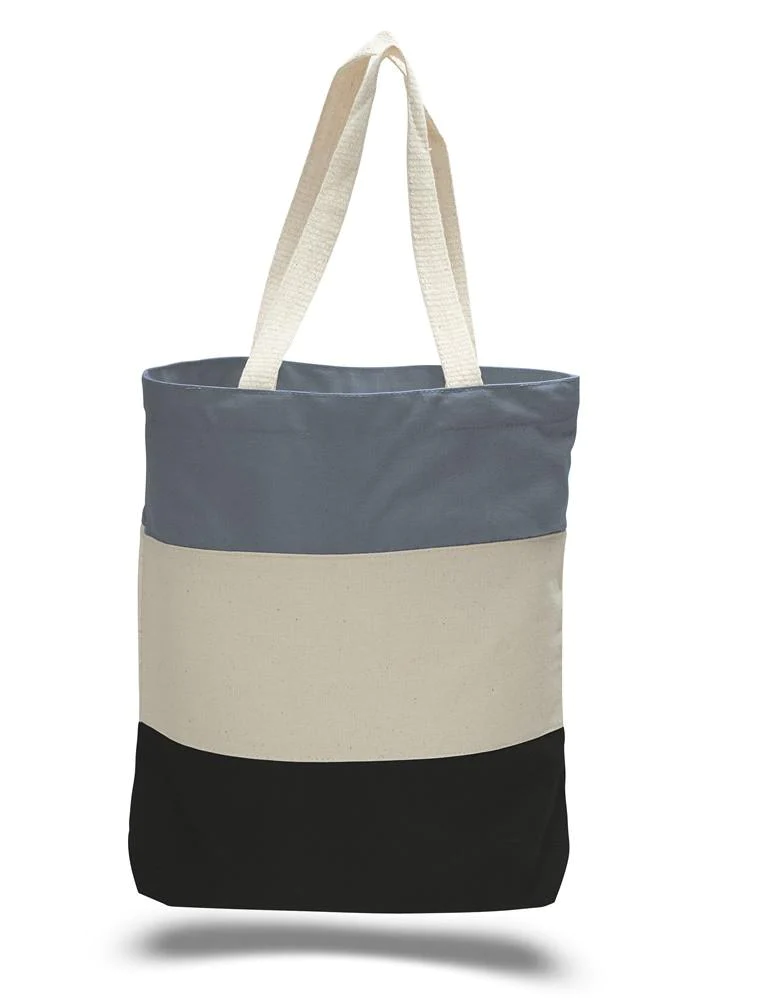 Wholesale Heavy Canvas Tote Bags Tri-Color - By Piece