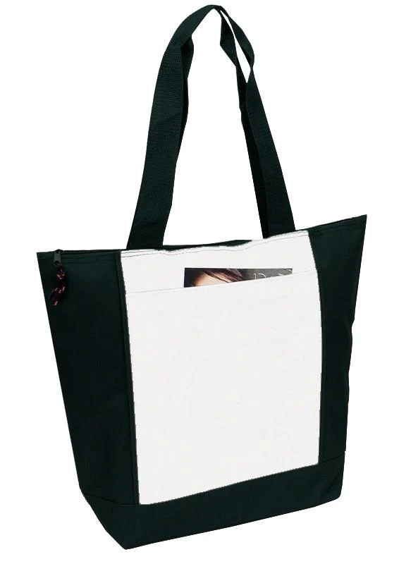 600D Polyester Deluxe Zipper Tote Bag - By Piece