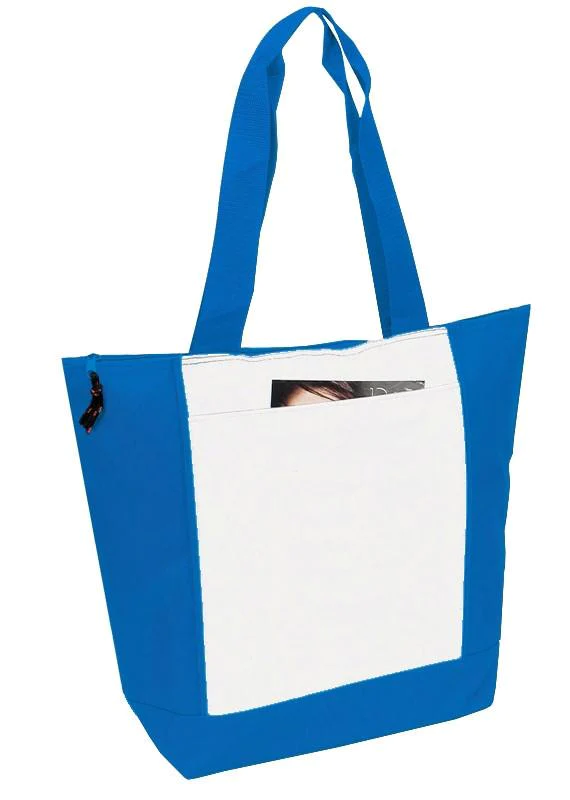 600D Polyester Deluxe Zipper Tote Bag - By Piece
