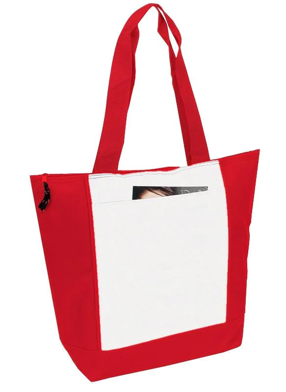 600D Polyester Deluxe Zipper Tote Bag - By Piece