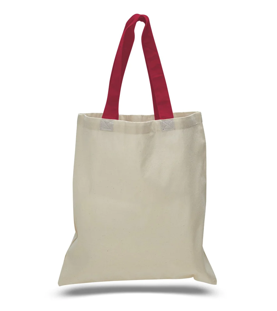 Wholesale Tote Bags With Color Handles 100% Cotton (By Piece)