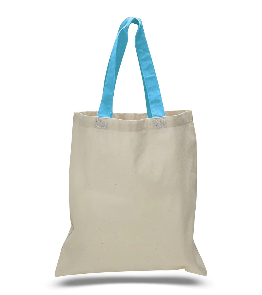 Wholesale Tote Bags With Color Handles 100% Cotton (By Piece)