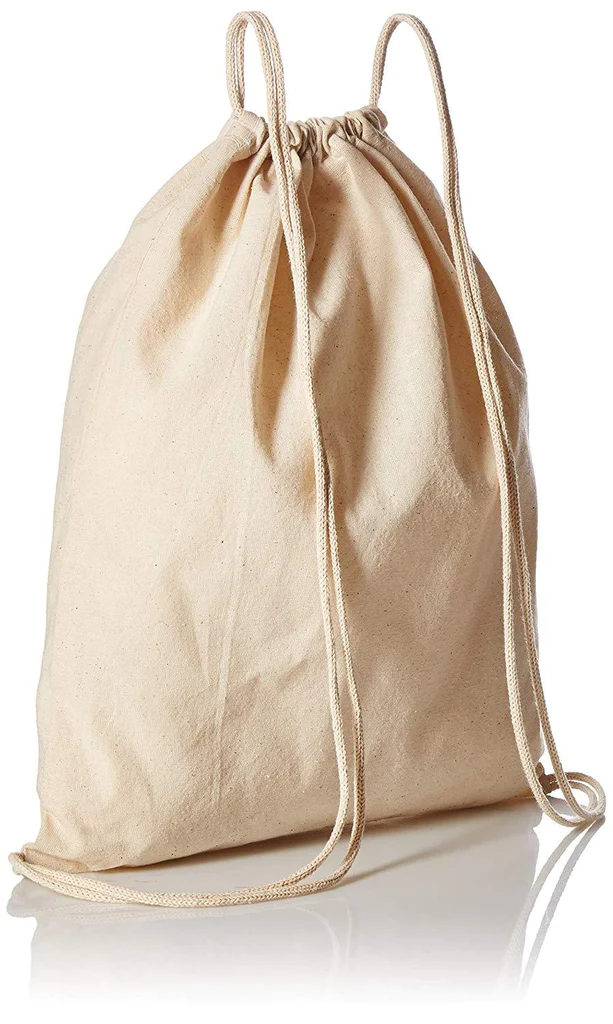 Organic Cotton Canvas Drawstring Bags/Backpacks (By Piece)