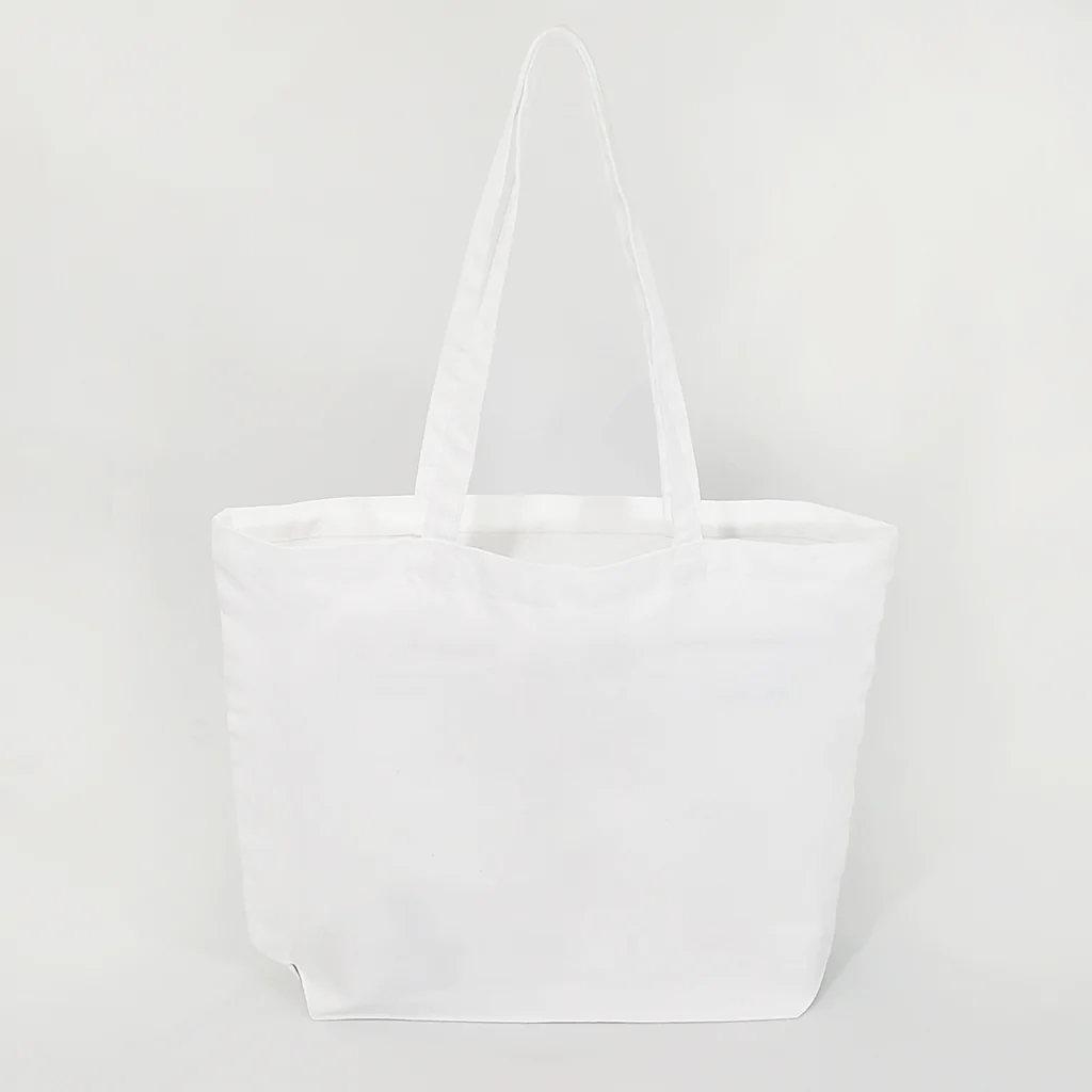 Large 100% Polyester Canvas Sublimation Tote Bags White - By Piece