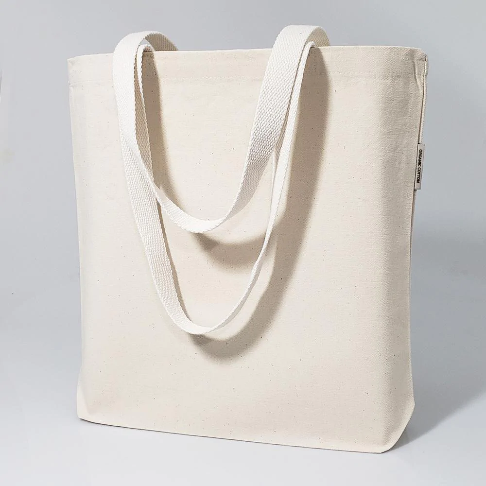 100% Organic Cotton Canvas Grocery Tote Bags W/Gusset