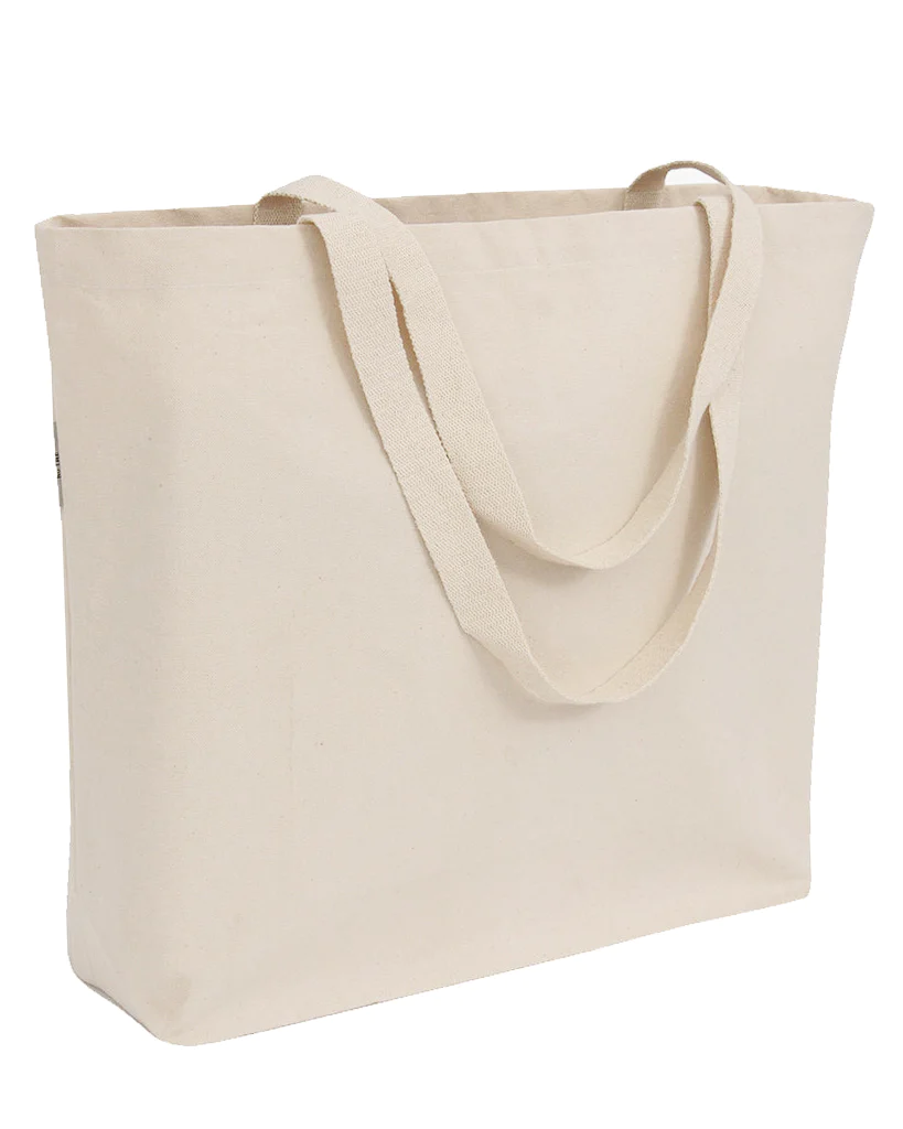 20" Large Organic Canvas Shopping Tote Bags