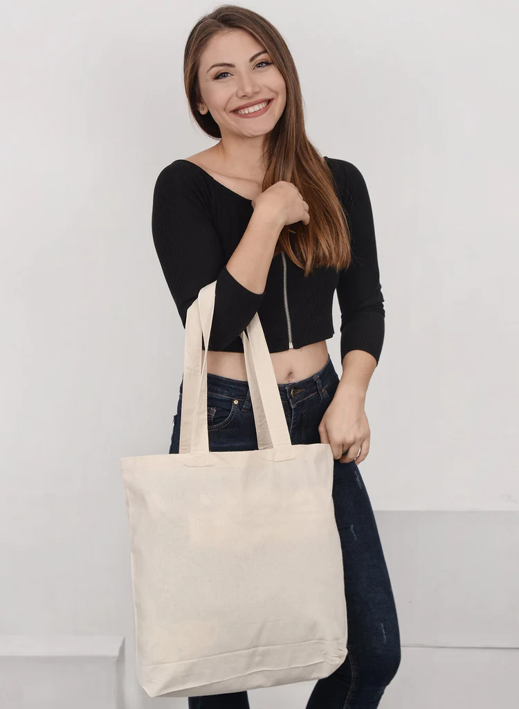 Over-the-Shoulder Large Grocery Tote Bags Organic Cotton - By Piece