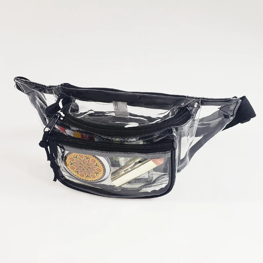 Transparent Three Zipper Fanny Pack (By Piece)