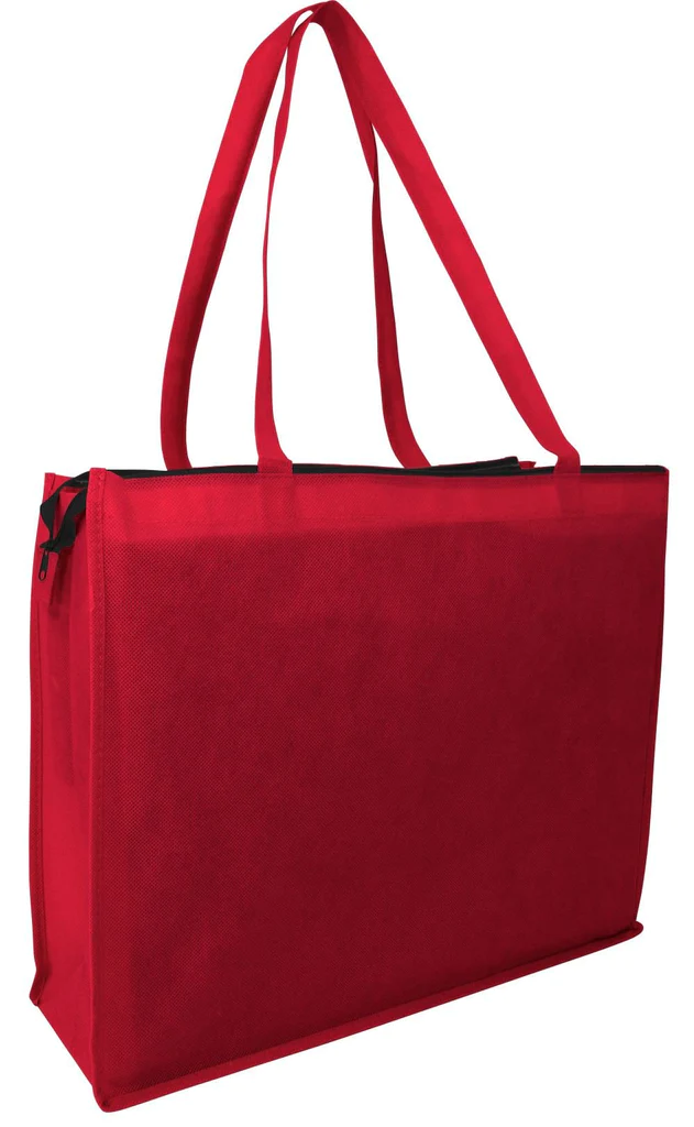 Zippered Large Tote Bags - Reusable Grocery Bags (By Piece)