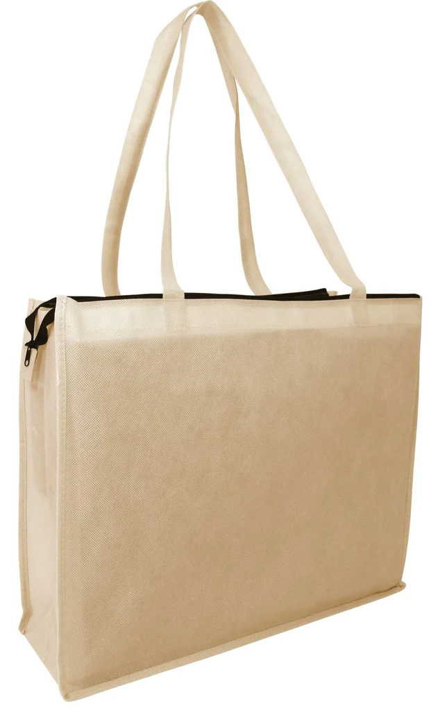 Zippered Large Tote Bags - Reusable Grocery Bags (By Piece)