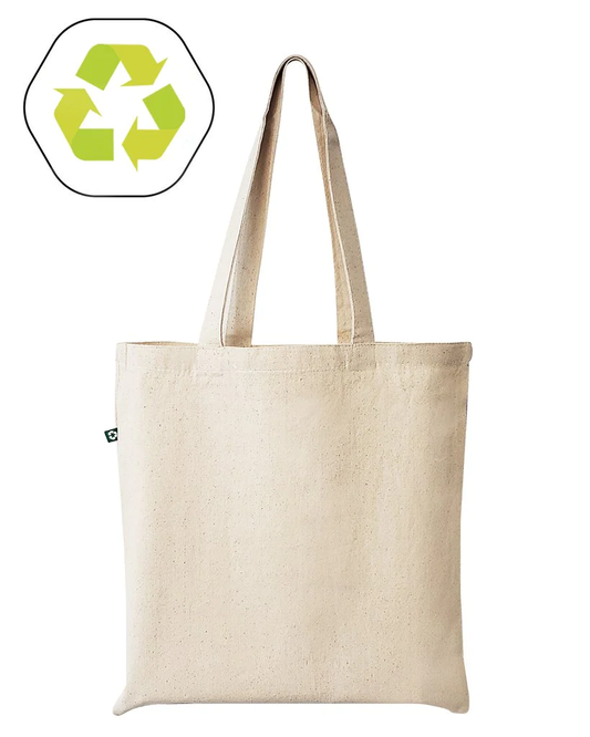 Eco Friendly Recycled Cotton Canvas Basic Tote Bags - By Piece