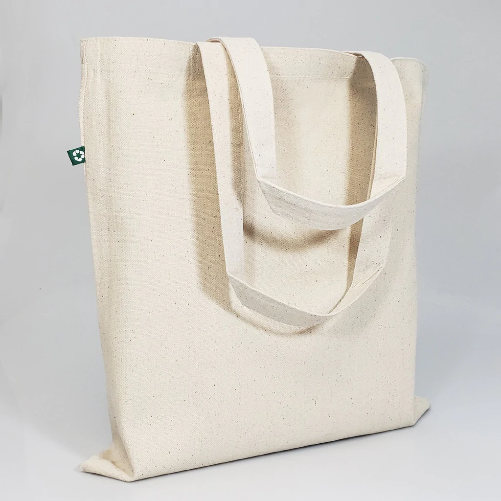 Eco Friendly Recycled Cotton Canvas Basic Tote Bags - By Piece