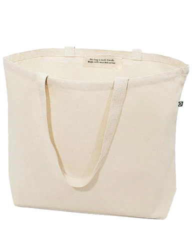 Large Eco Friendly Recycled Cotton Canvas Tote Bags - By Piece