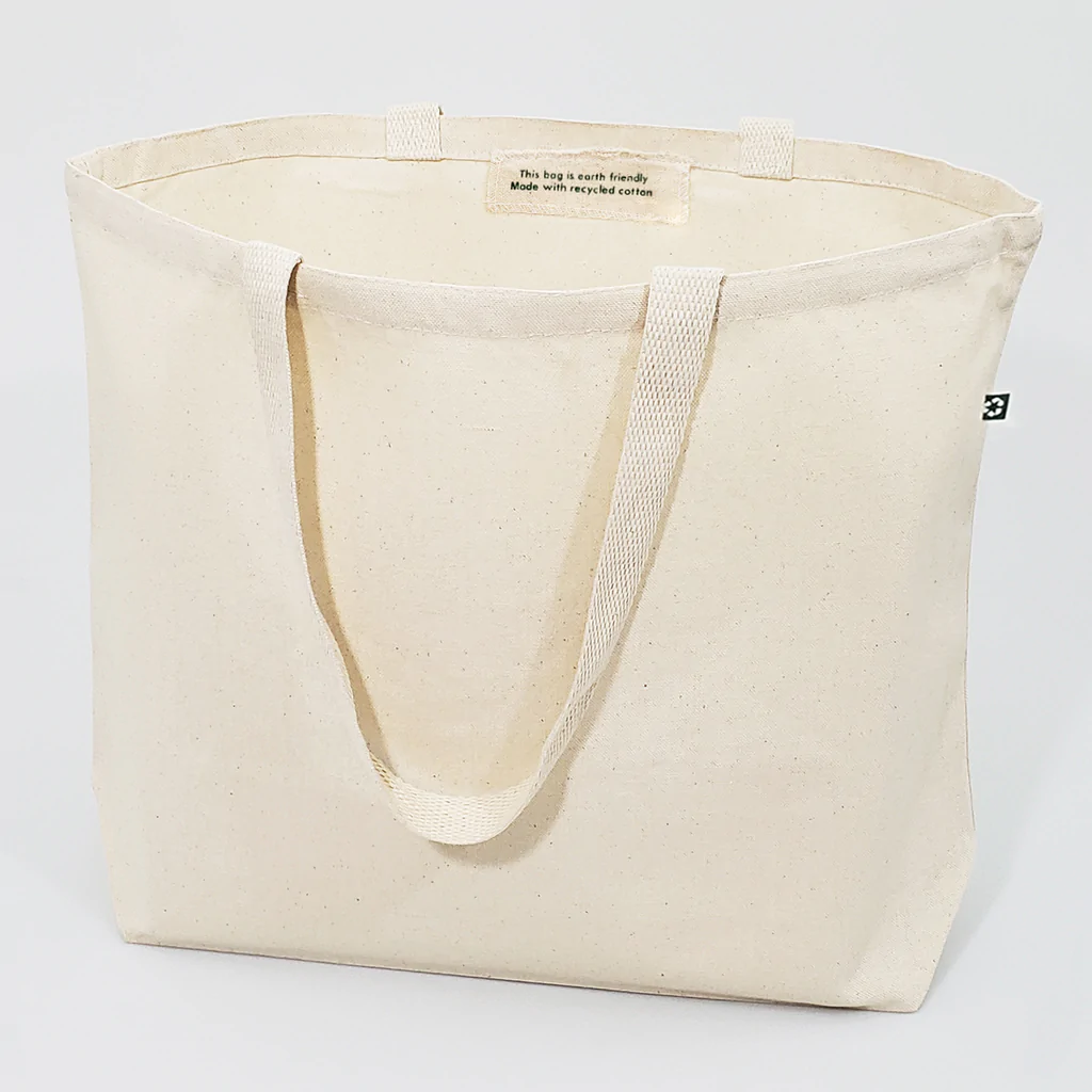 Large Eco Friendly Recycled Cotton Canvas Tote Bags - By Piece