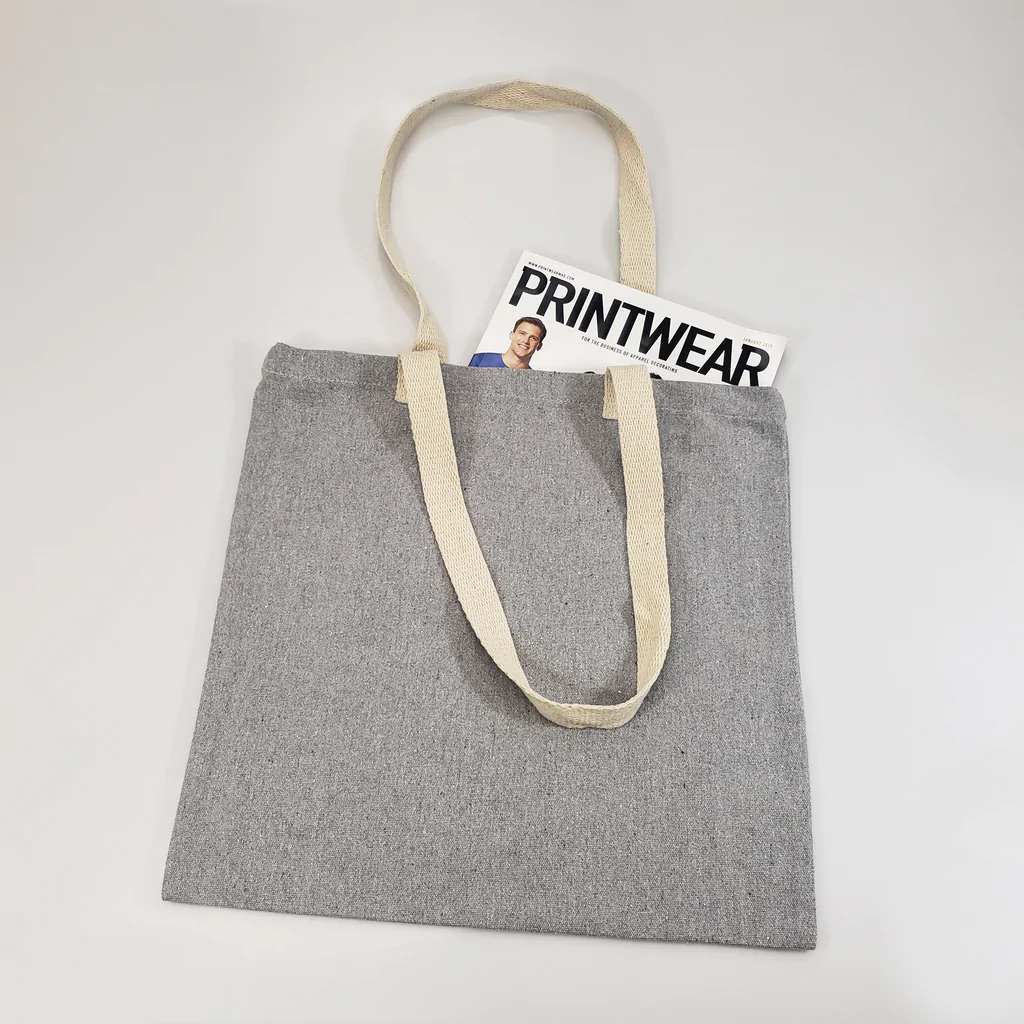 Recycled Canvas Flat Tote Bag / Basic Book Bag - By Piece