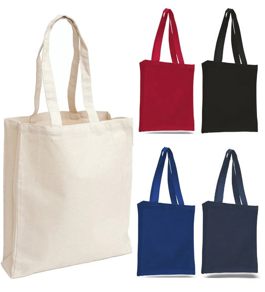 Affordable Canvas Tote Bag / Book Bag with Gusset