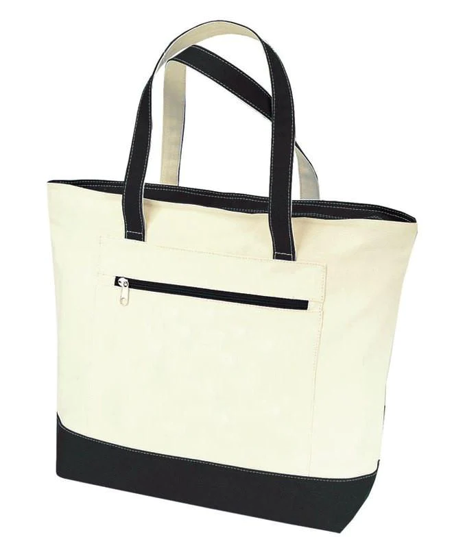 Heavy Canvas Zippered Shopping Tote Bags (By Piece)