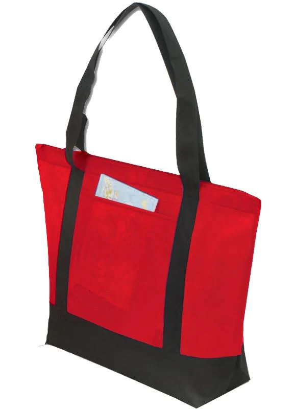 Extra Large Two-Tone Zippered Tote Bag