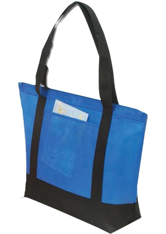Extra Large Two-Tone Zippered Tote Bag