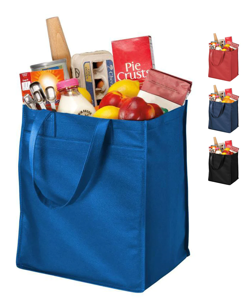 10" Extra-Wide Bottom Grocery Shopping Tote Bag