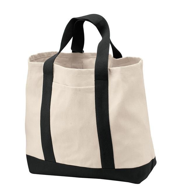 Heavy Canvas Twill Two Tone Shopping Tote Bag - By Piece