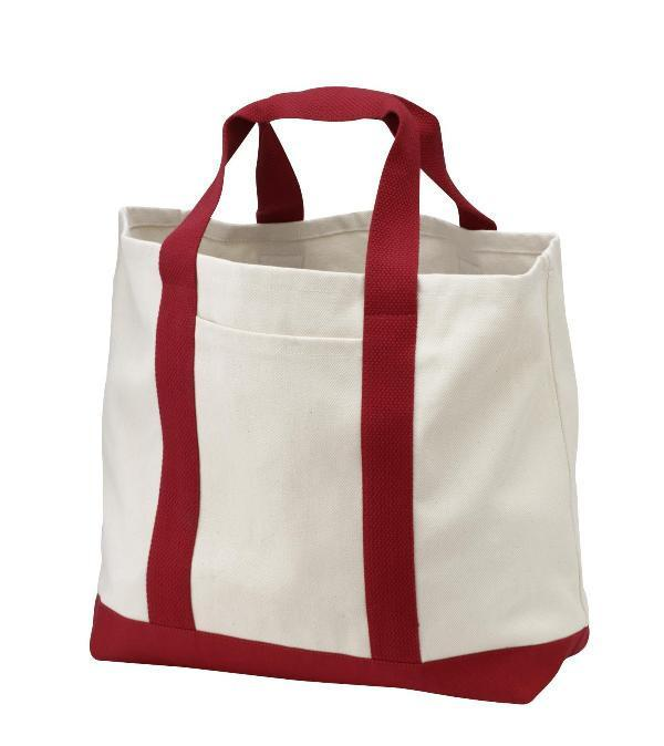 Heavy Canvas Twill Two Tone Shopping Tote Bag - By Piece