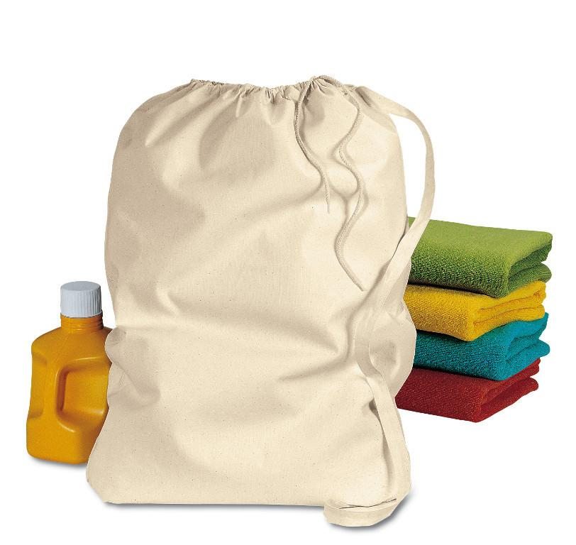 Jumbo Size Cotton Drawstring Laundry Bags Black-Natural - By Piece