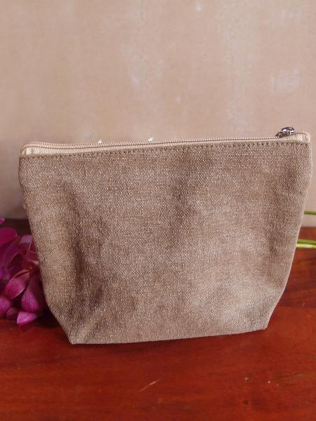 Eco Friendly Zippered Canvas Pouch Cosmetic Bag Large - By Piece