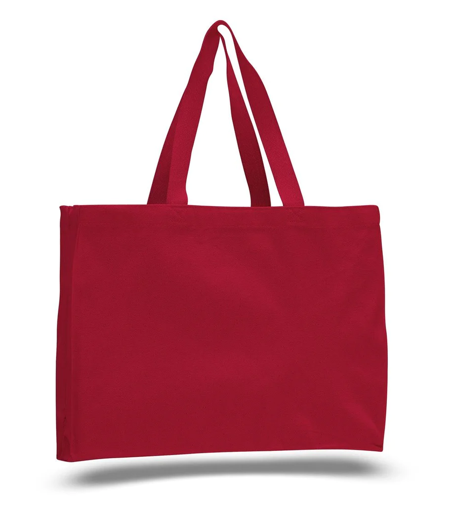 Full Gusset Heavy Canvas Affordable Horizontal Tote Bags - By Piece