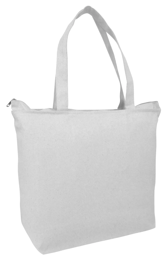 Heavy Canvas Zipper Tote Bag with Inside Zippered Pocket - By Piece