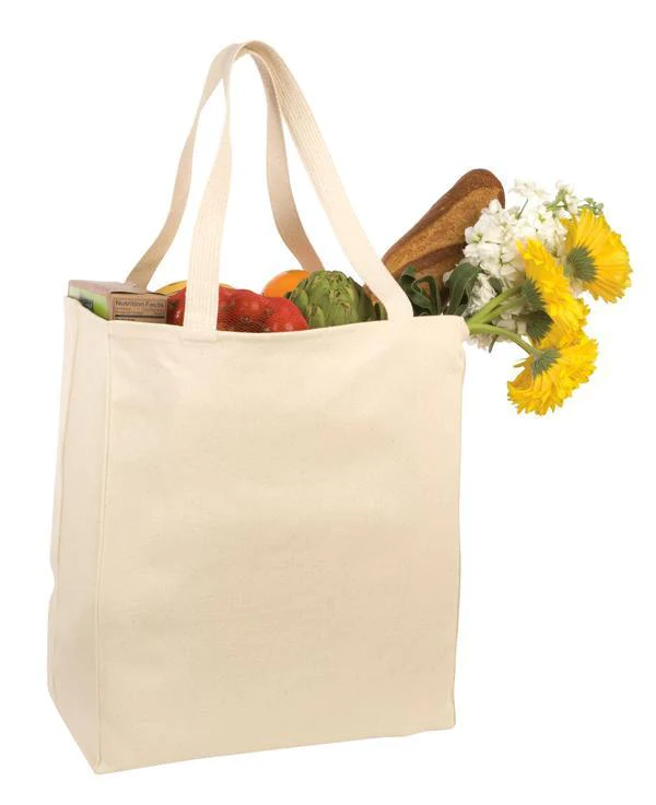 Over-the-Shoulder Cotton Twill Grocery Tote Bag - By Piece