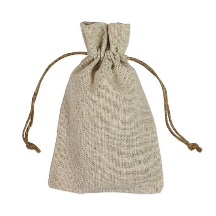 Natural Muslin Favor Bags with Cotton Drawstring Closure (Pack of 12)