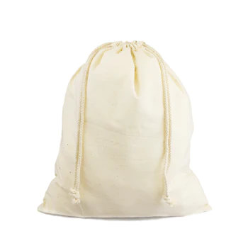 Cotton Drawstring Pouches Drawstring Favor Bags - Pack of 12