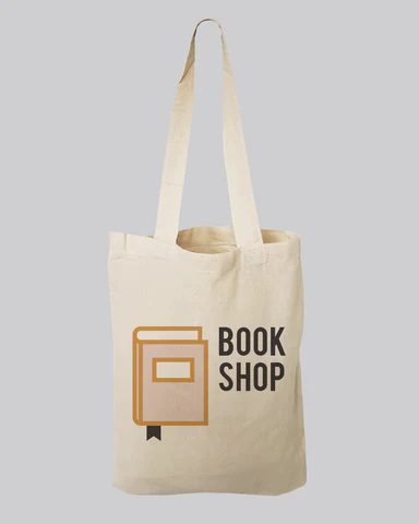 9" Small Custom Tote Bags 100% Cotton - Personalized Book Tote Bags