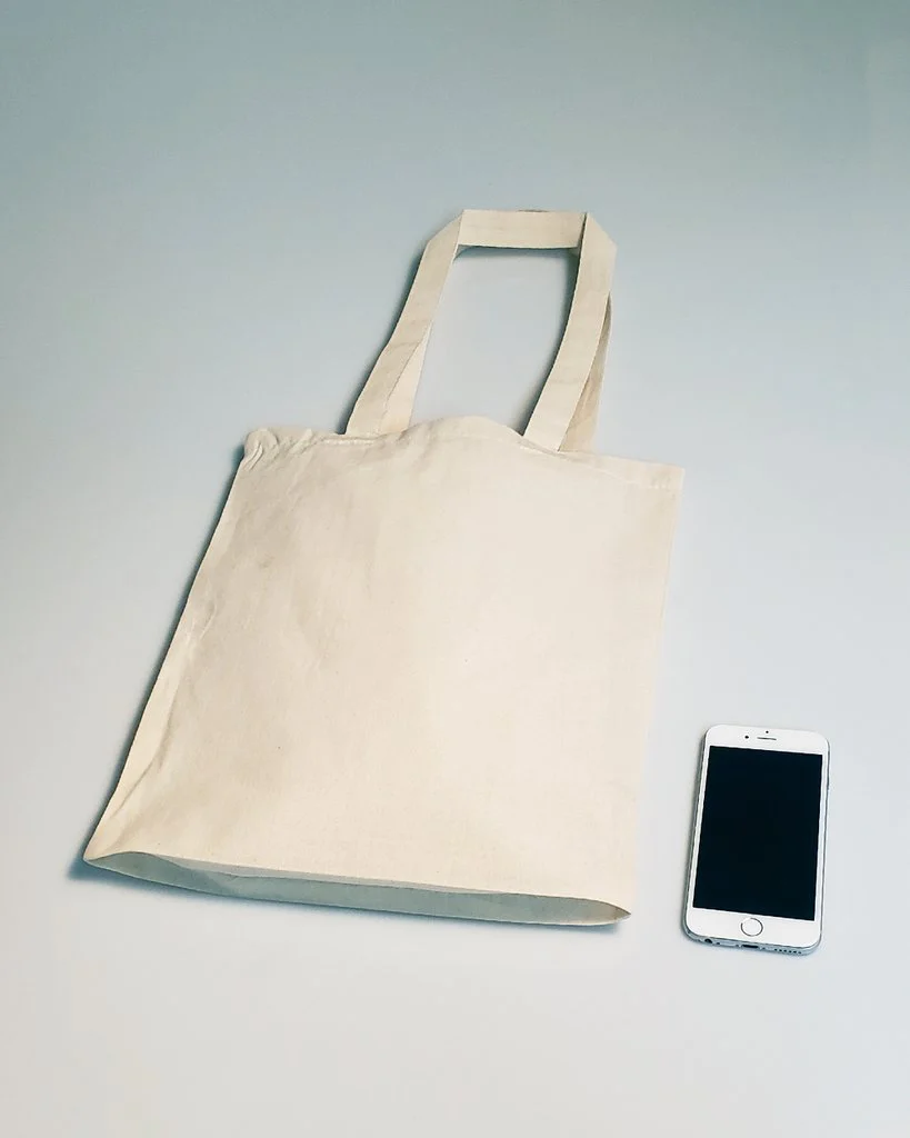 11" Small Custom Natural Tote Bags - Small Cotton Bags with Your Logo