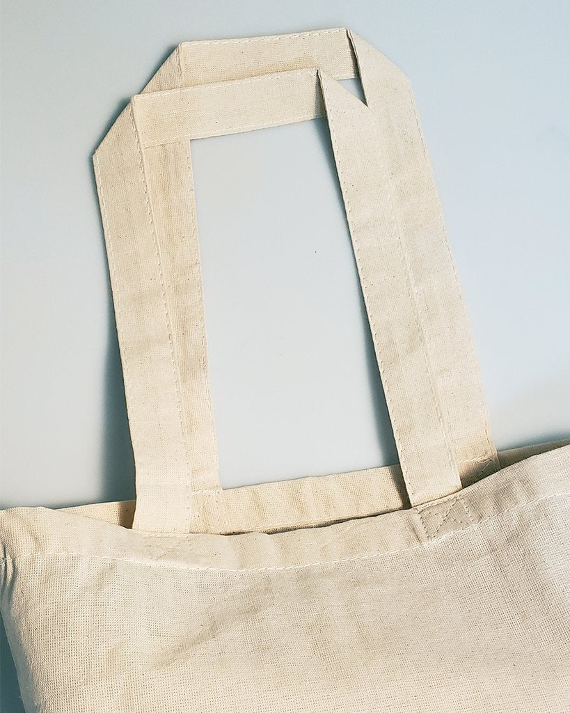 11" Small Custom Natural Tote Bags - Small Cotton Bags with Your Logo