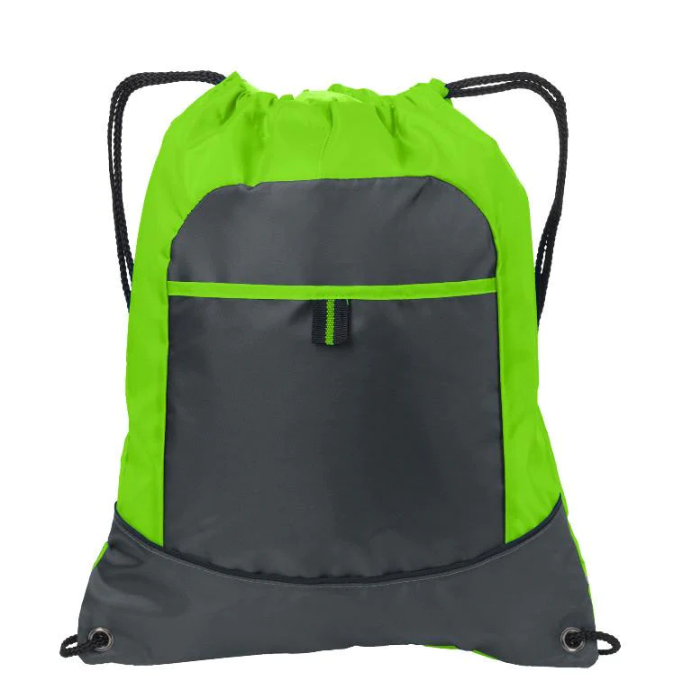 Affordable Drawstring Bags /Two Tone Pocket Cinch Pack