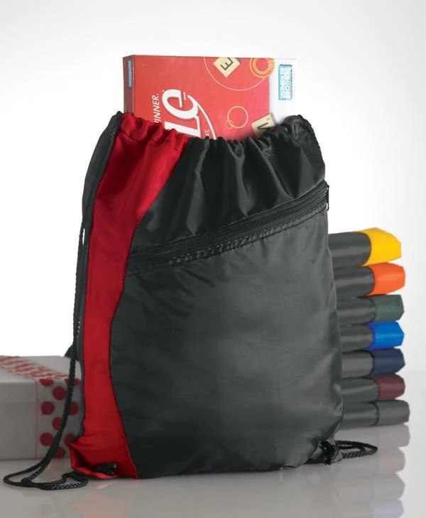 Colorblock Polyester Cinch Pack/Drawstring Bag
