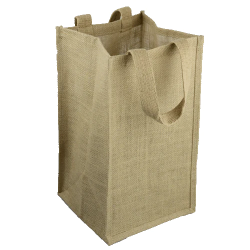 Natural Jute Wine Bags / Burlap Wine Tote Bags with Removable Dividers - By Piece