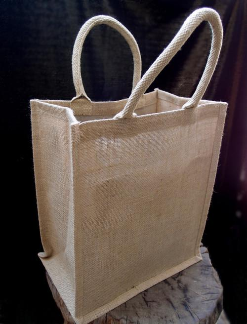 Natural Jute Wine Bags / Burlap Wine Tote Bags with Removable Dividers - By Piece